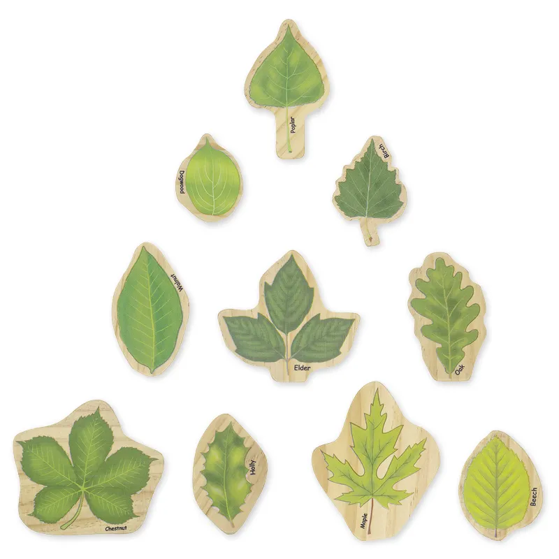 Jahreszeiten-Blätter aus Holz, 10-tlg.