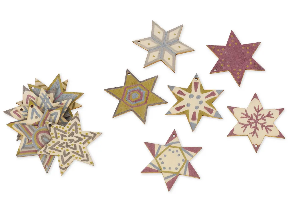 Holzanhänger "Stern", 24 Stück
