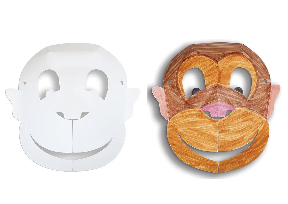 Tiermasken aus Papier, 30 Stück