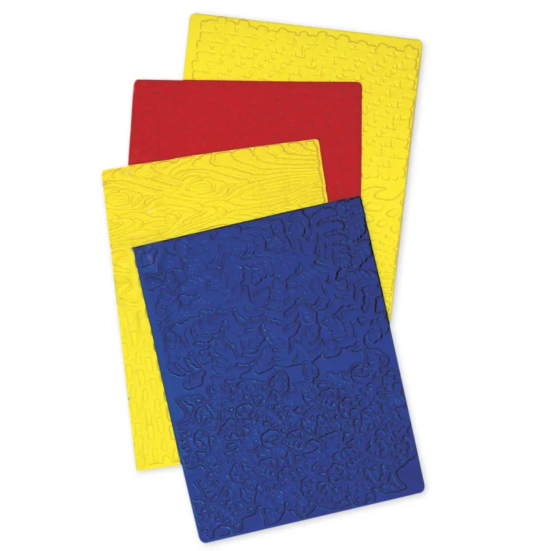 Textur-Rubbelplatten, 4-tlg.