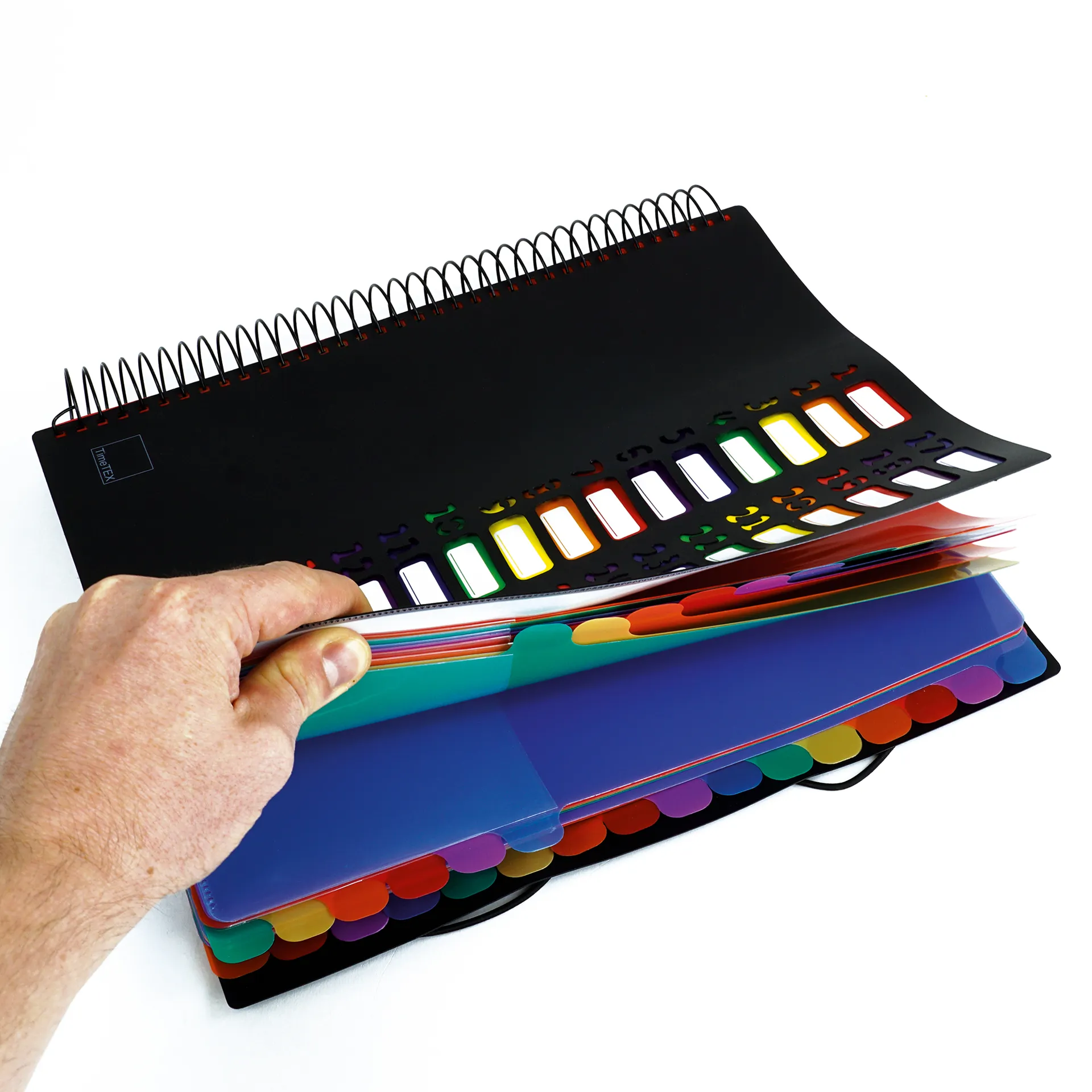 TimeTEX Tisch-Fächermappe 1-32 A4, farbig mit Verschlussgummi