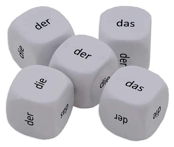 Würfel-Set Deutsch "Artikel" 5-tlg., 16 mm