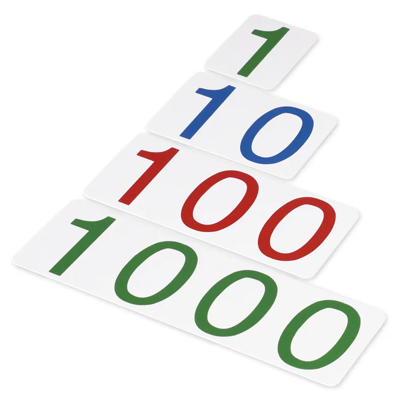 TimeTEX Zahlenkarten groß, 1-1.000, Kunststoff "Montessori Premium"