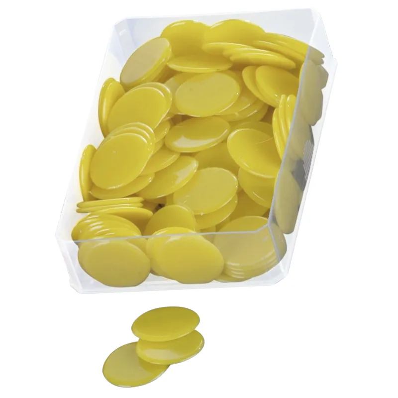 Kunststoff Plättchen vollfarbig, einfarbig, 100 Stück in Box