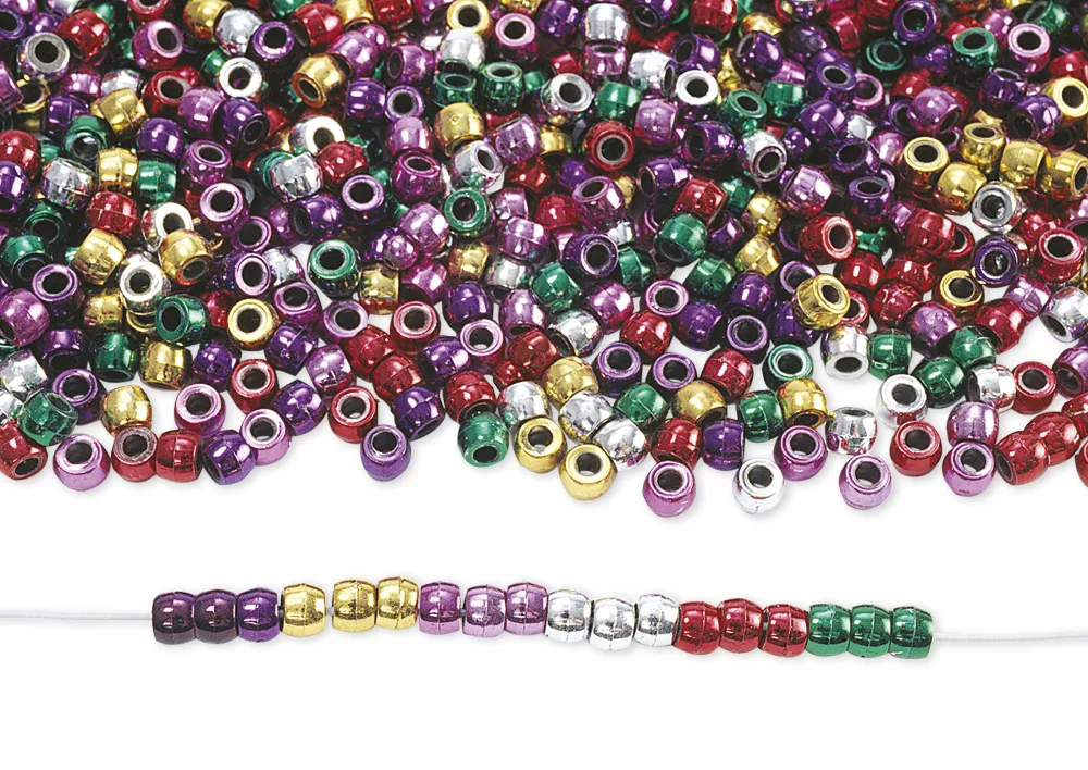 Metallic-Ponyperlen, ca. 1.800 Stück