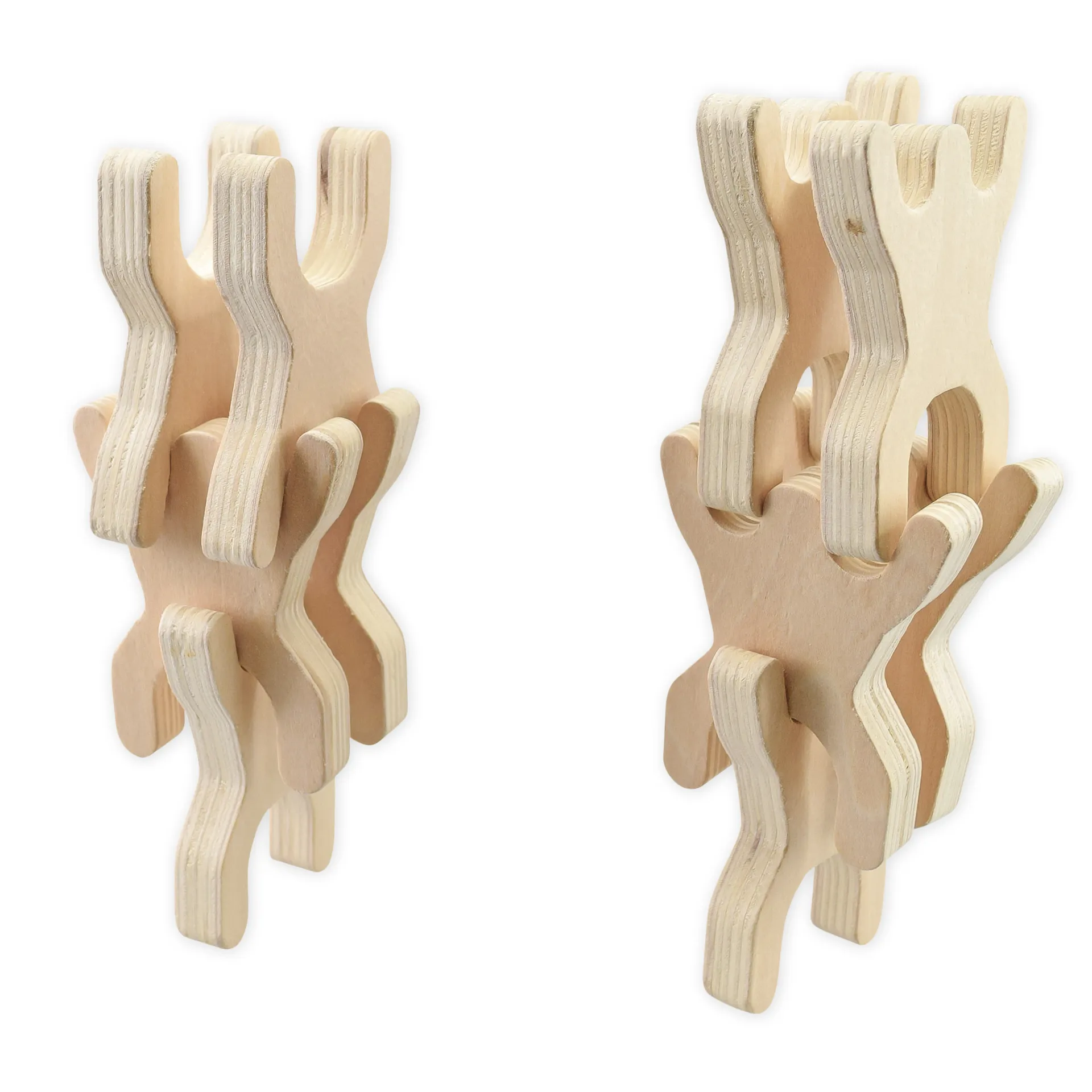 Figuren-Stapelspiel aus Holz, 36-tlg. im Beutel