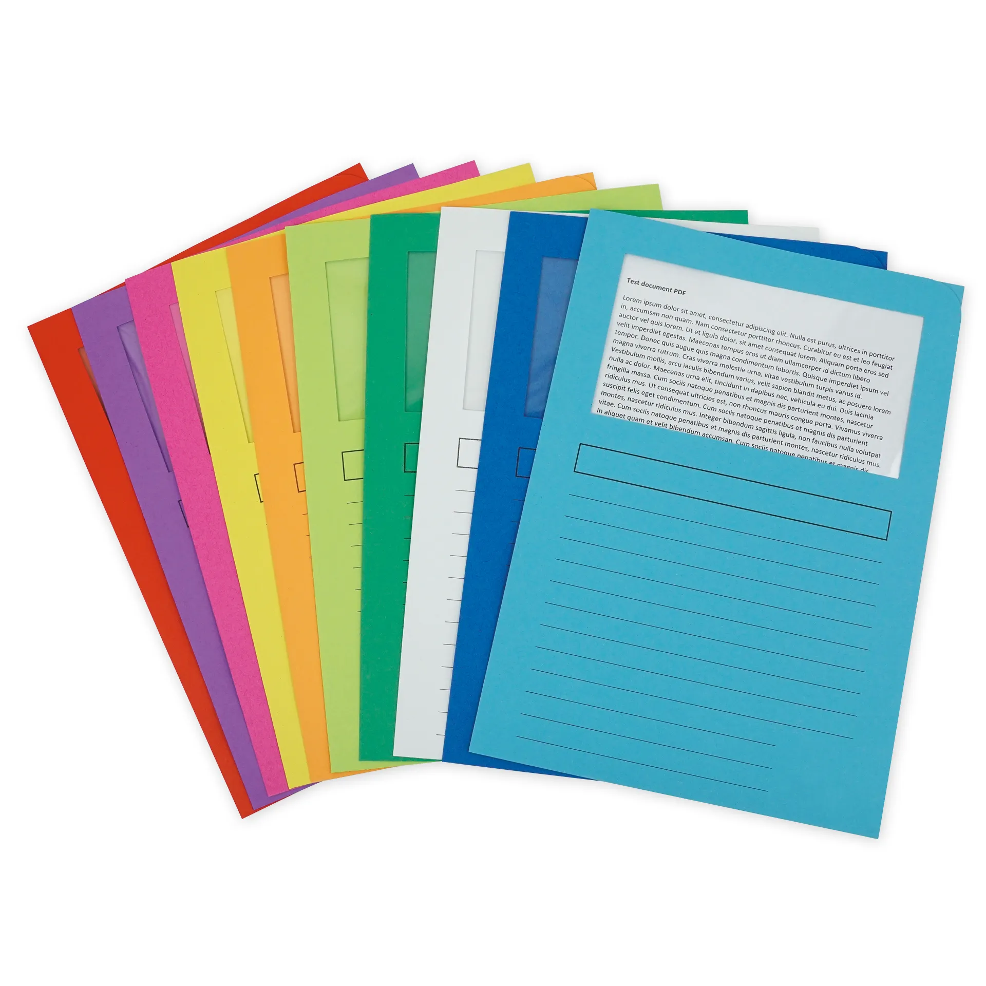 Set Dokumenten-Hüllen aus Pappe A4-Plus, 10 Stück, farbig
