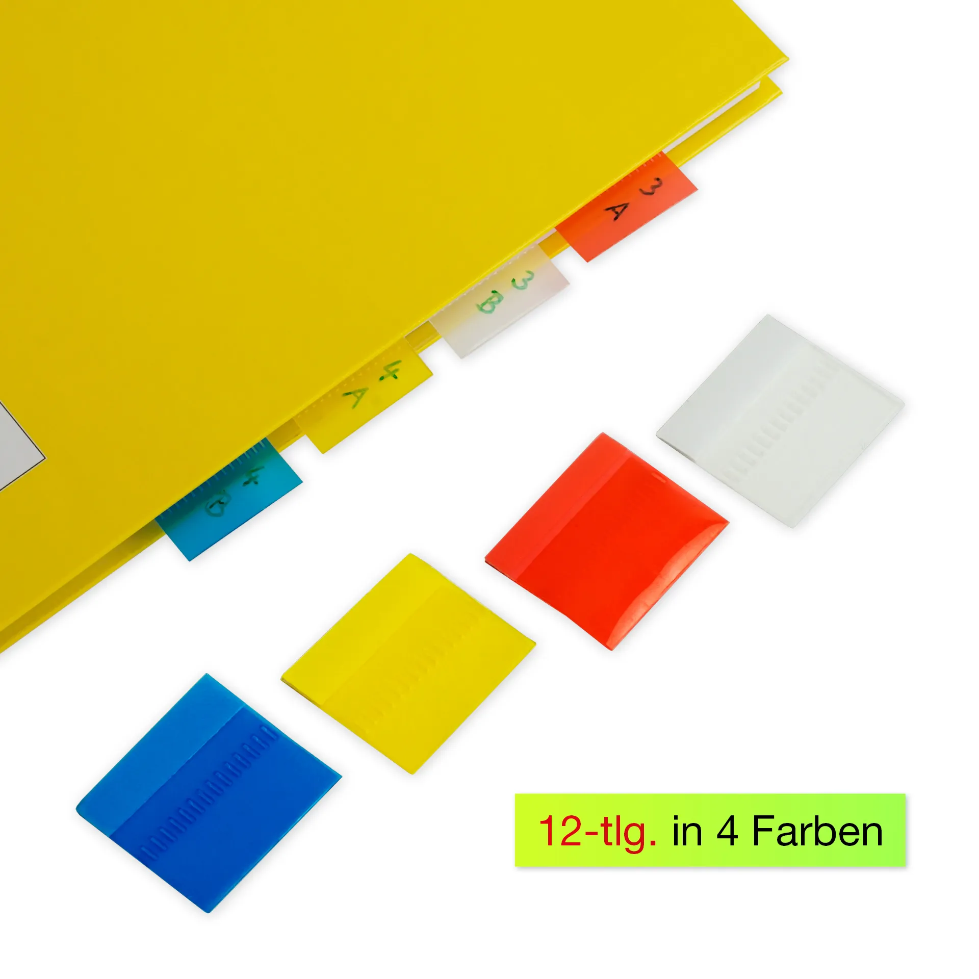 Register-Taben 12-tlg., selbstklebend, aus Kunststoff-Folie