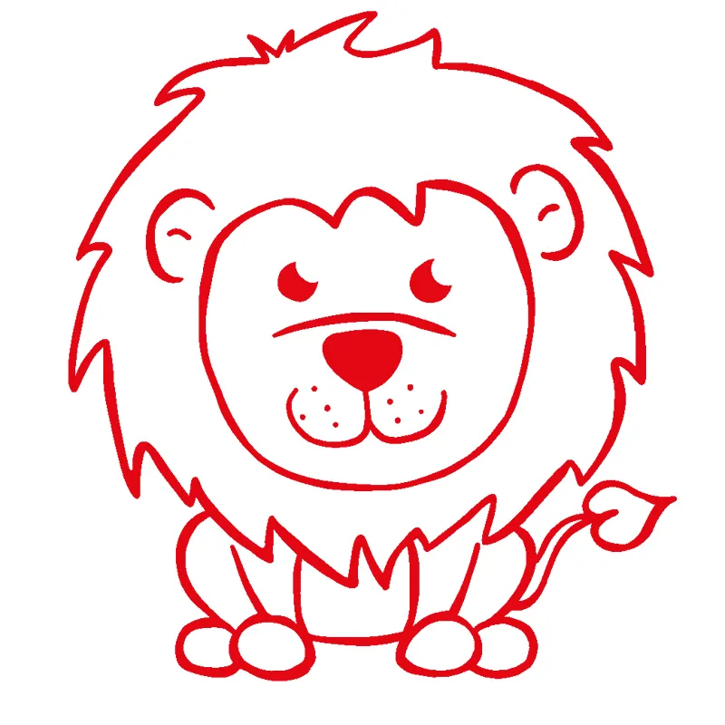 Siebdruck-Stempel "Perpetuum" rund "Löwe"