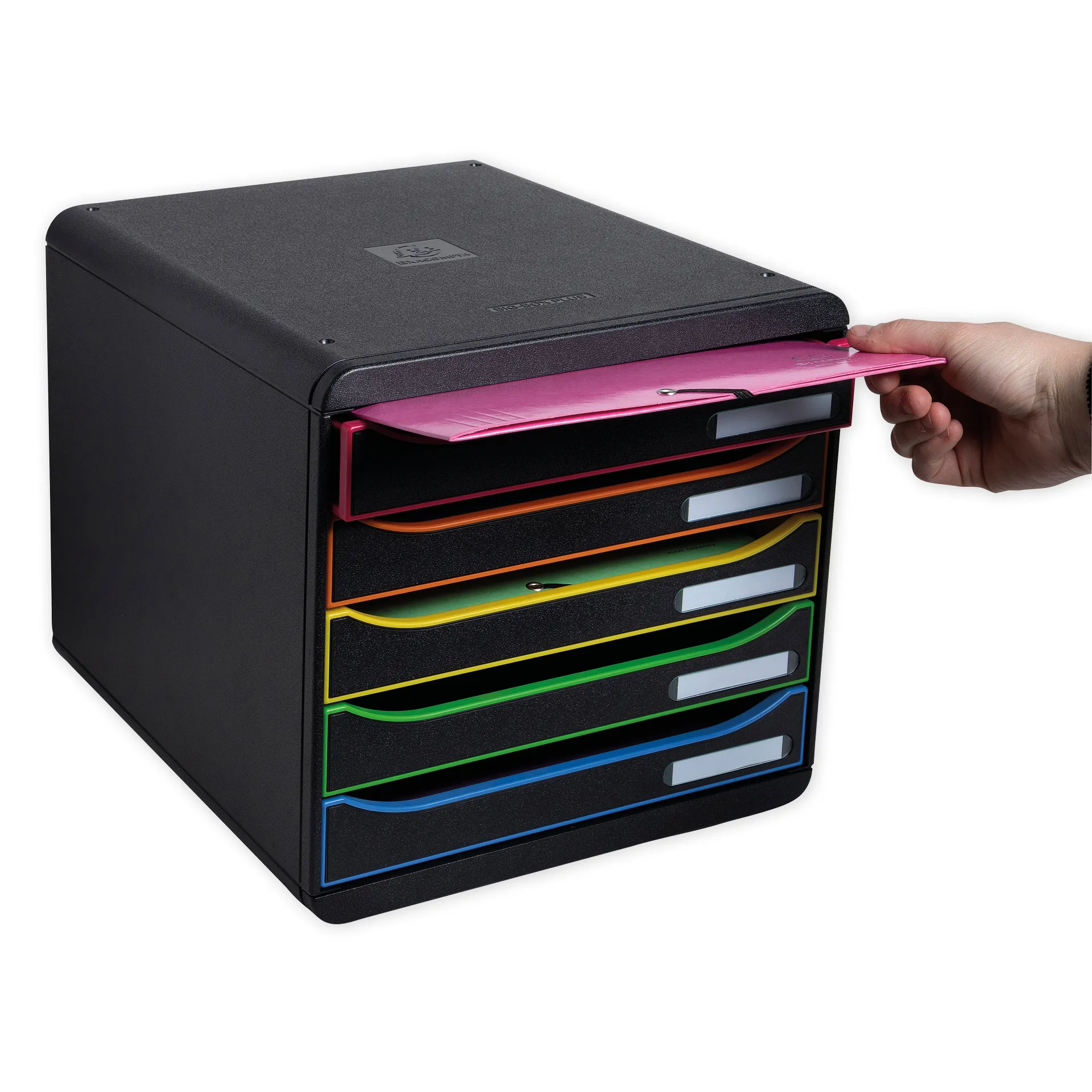 Schubladen-Box A4 "Regenbogen", Kunststoff mit 5 Schüben