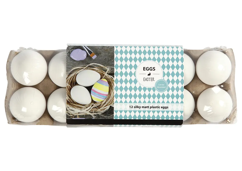 Kunststoff-Eier, 12 Stück