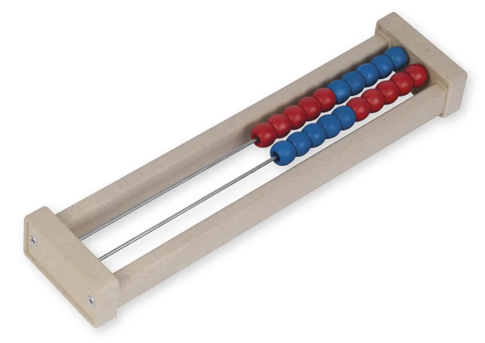 Rechenrahmen für 20-er Zahlenraum rot/blau, gerade Seitenteile