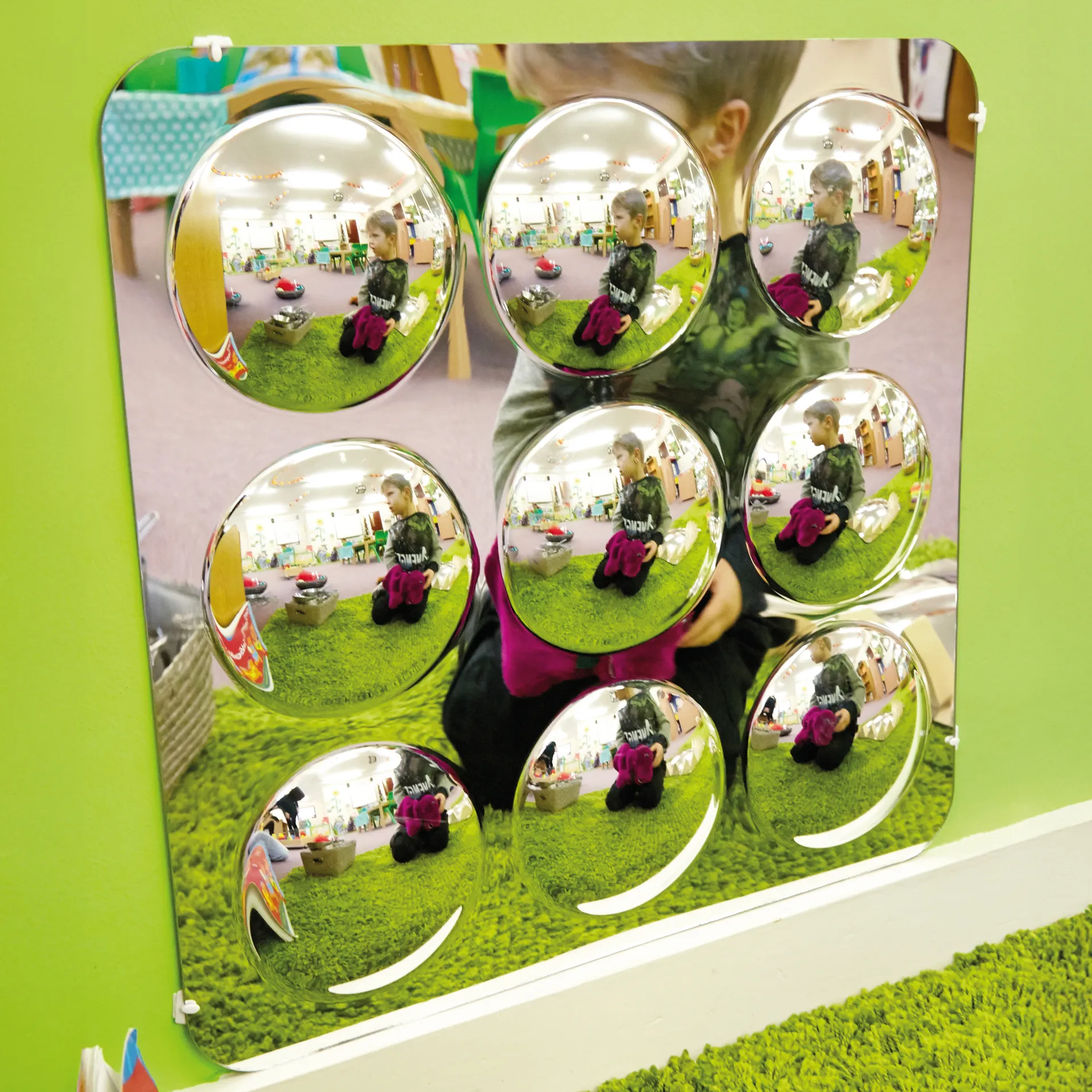 Spiegel mit 9 Kuppeln, 49x49 cm