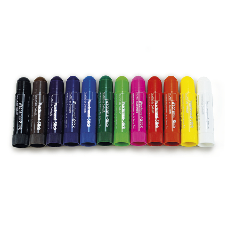 Wachsmal-Sticks 12 Farben als Drehstift