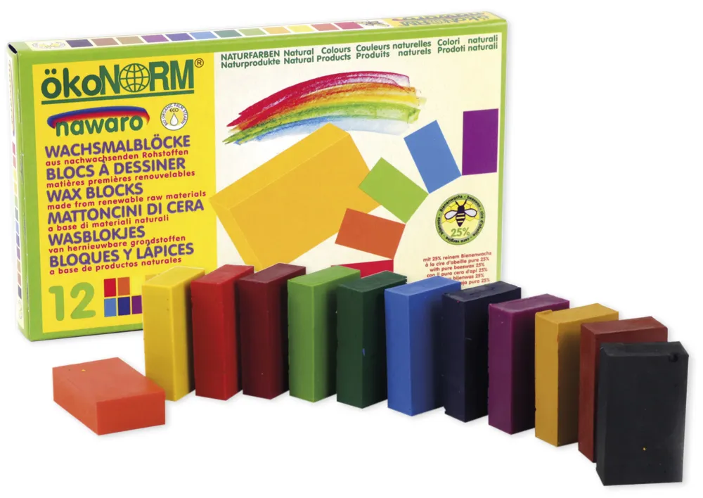 Wachsmalblöcke nawaro, 12-tlg.