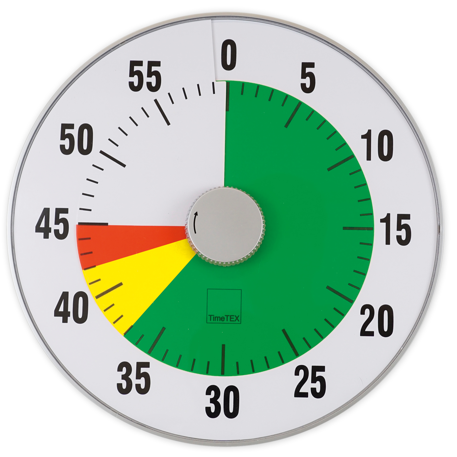TimeTEX Zeitdauer-Uhr "lautlos" XL, 32 cm ø mit Ampelscheibe