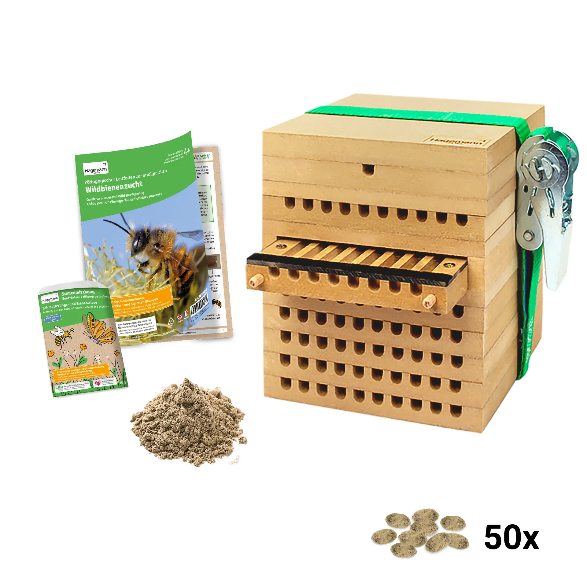 Hagemann Zuchtset Wildbienen, Rote Mauerbiene (mit 50 Kokons)