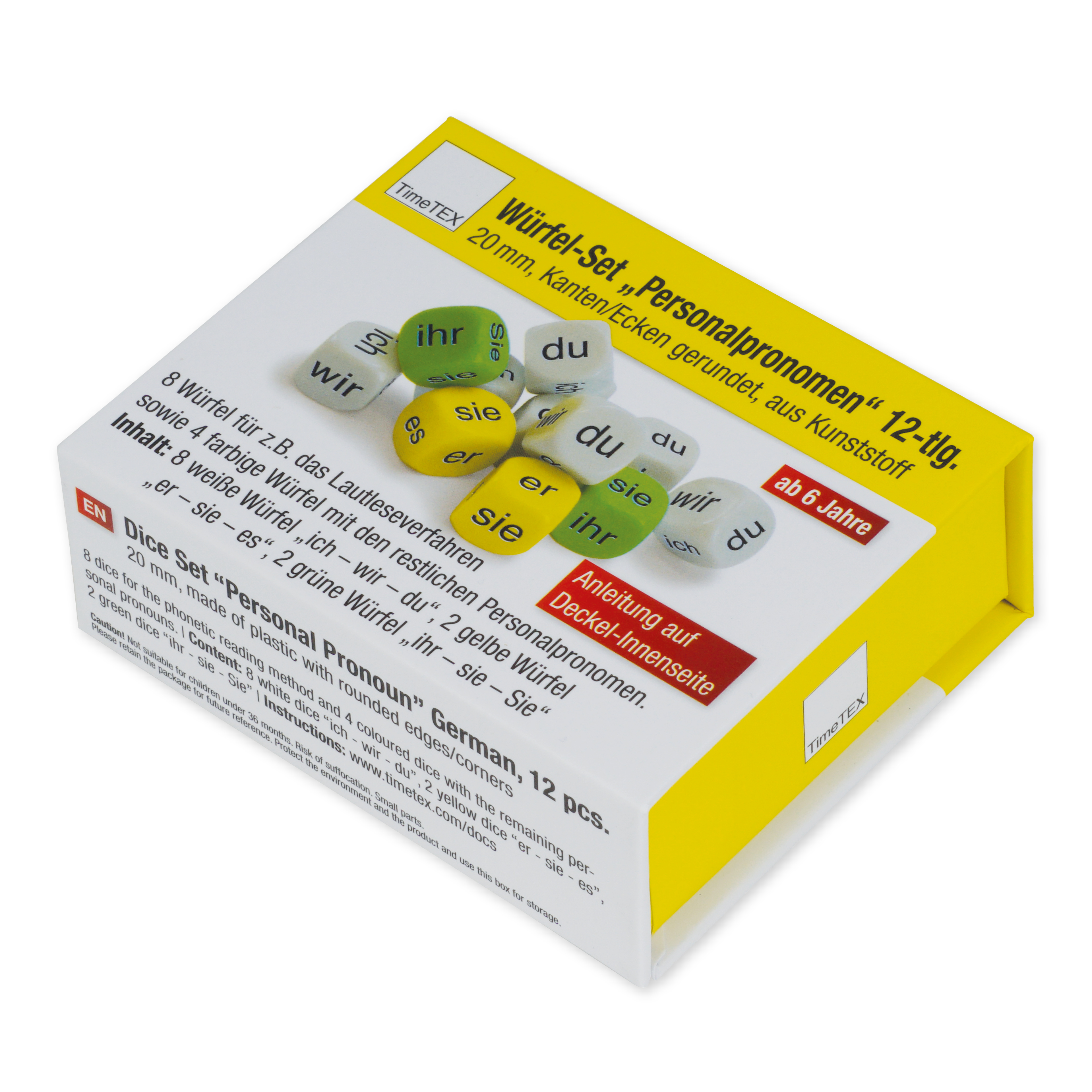 Würfel-Set "ich - wir - du" 12-tlg., 20 mm in Box