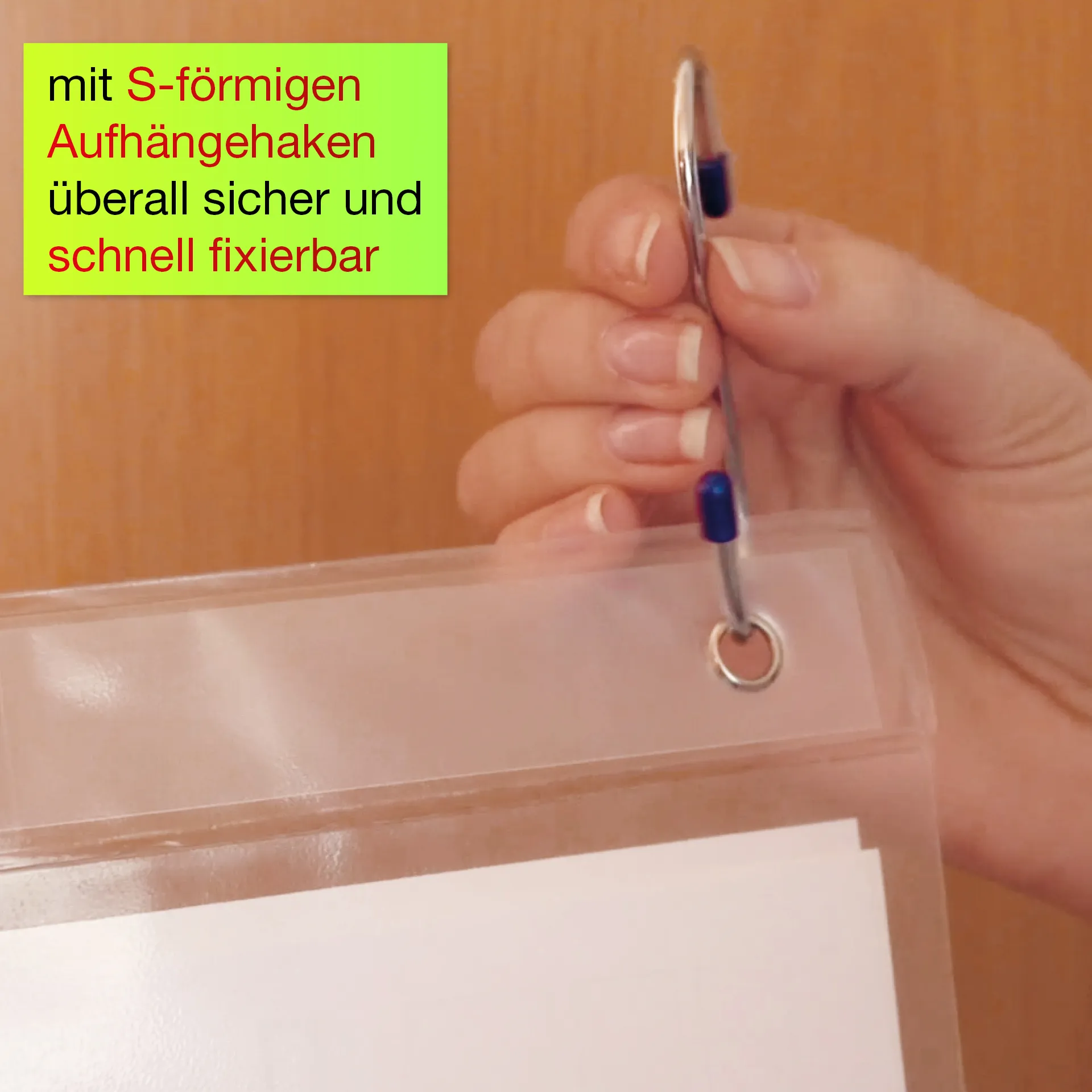 Hänge-Orga-Taschen A4, 6 Einstecktaschen Querformat, mit Haken