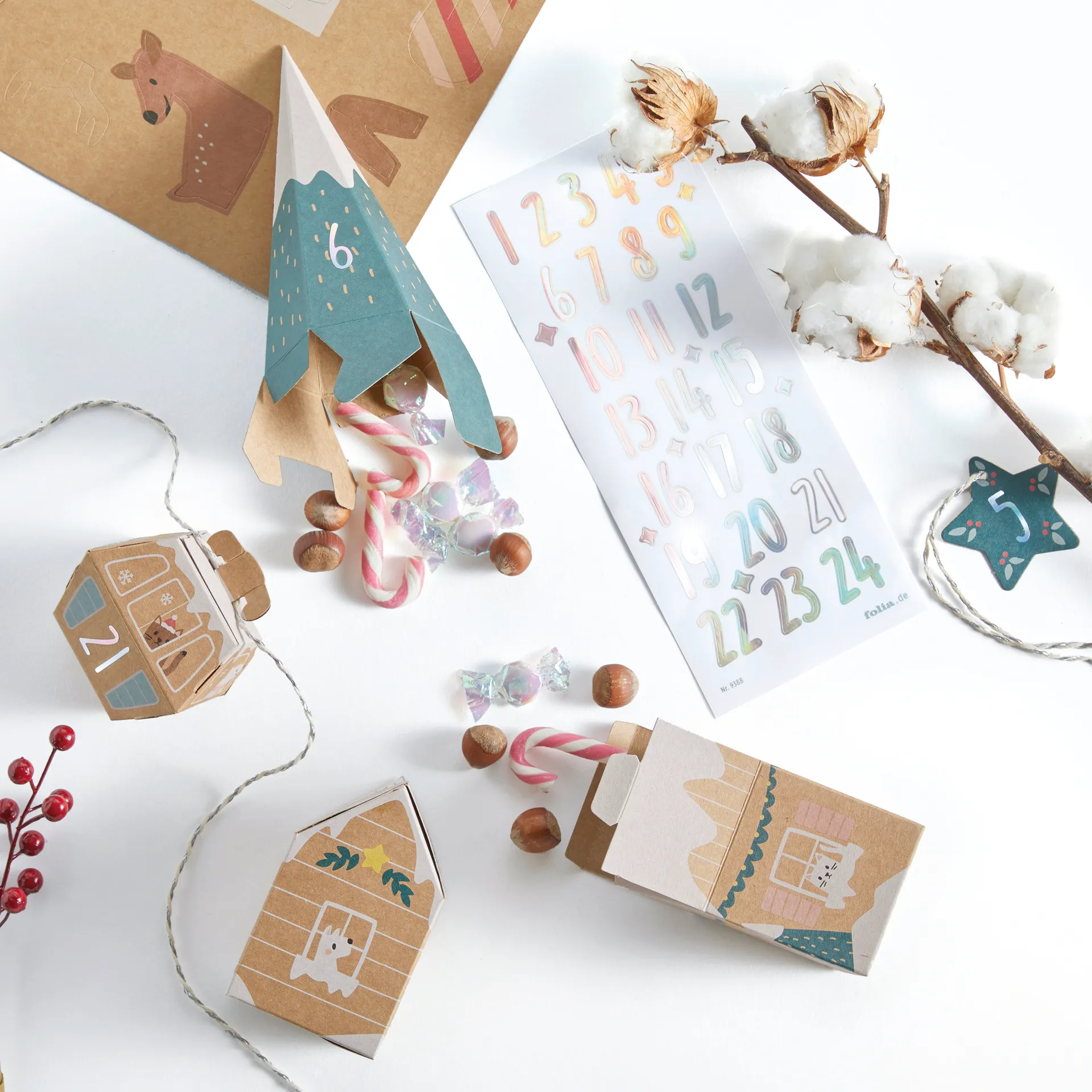 Bastelset "Adventskalender Village in the Snow", 113-tlg.