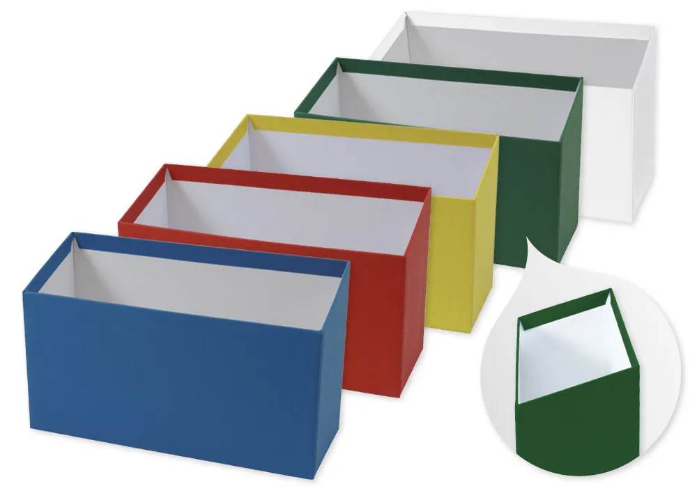 Karteikasten aus Pappe A5, nach vorne abfallend