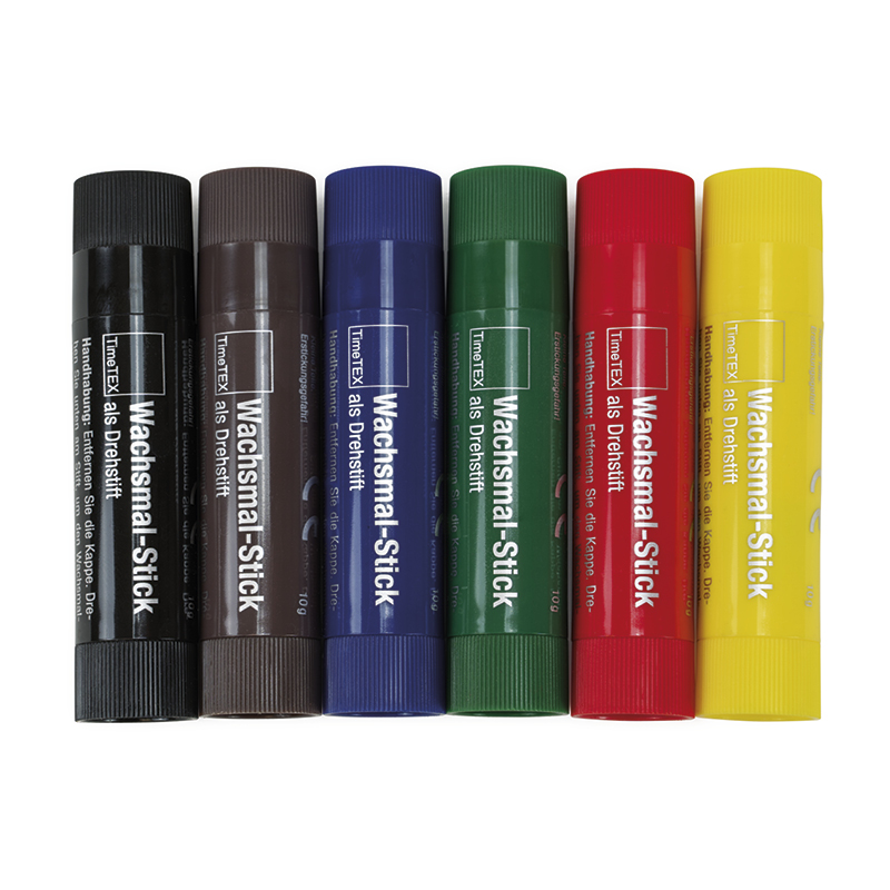 Wachsmal-Sticks 6 Farben als Drehstift