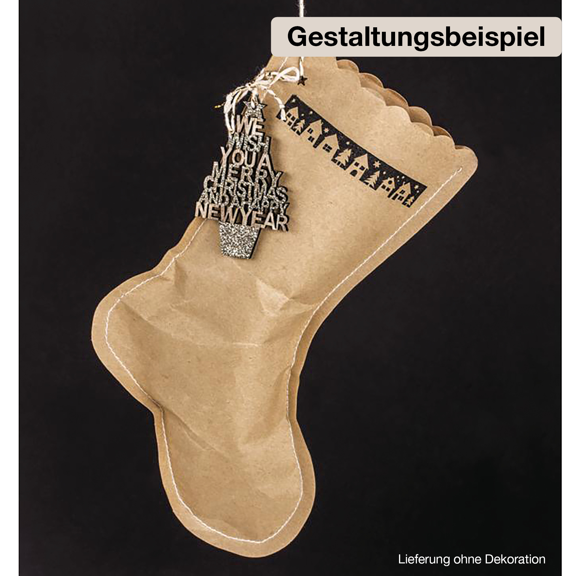 Weihnachtsstrümpfe aus Papier, 6 Stück
