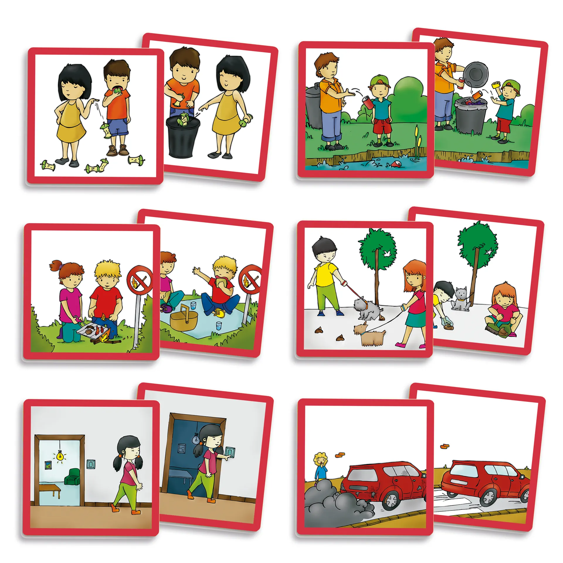 Set Verhaltens-Regeln "Umwelt" mit Paar-Karten im Koffer