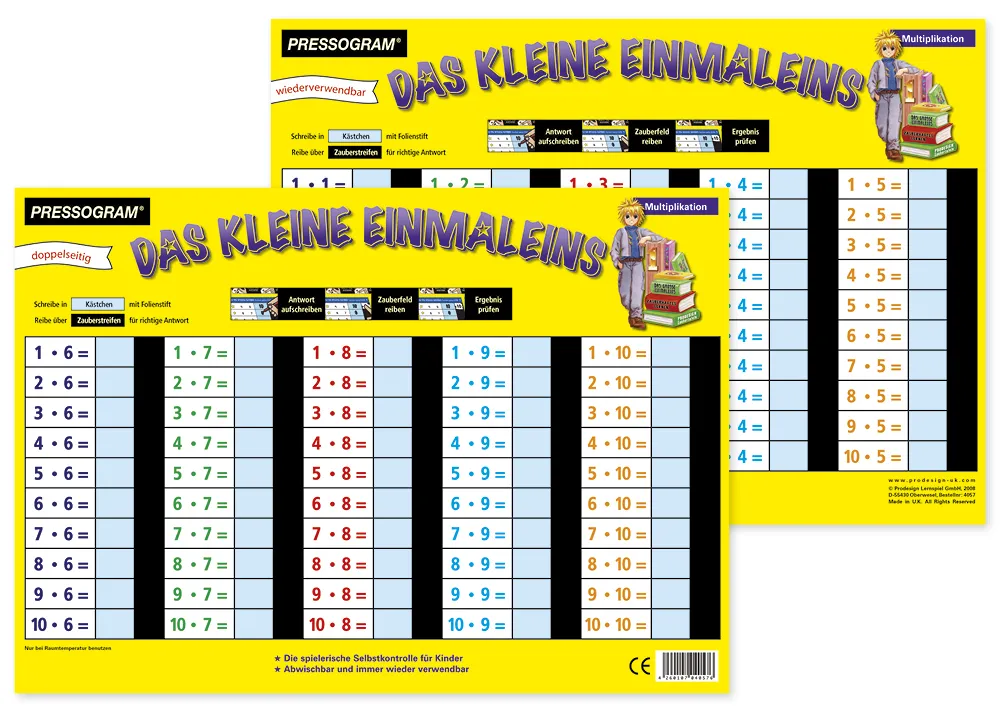TimeTEX Zaubertafel "Mathematik" Kleines 1 x 1