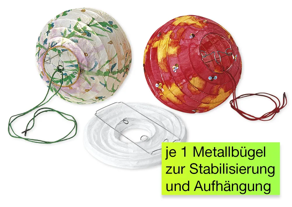 Papier-Lampions rund, 12 Stück