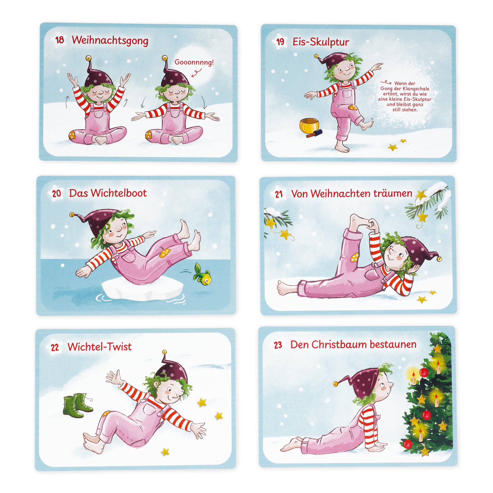 Karten-Set "Wichtel-Yoga Adventskalender", 32 Stück