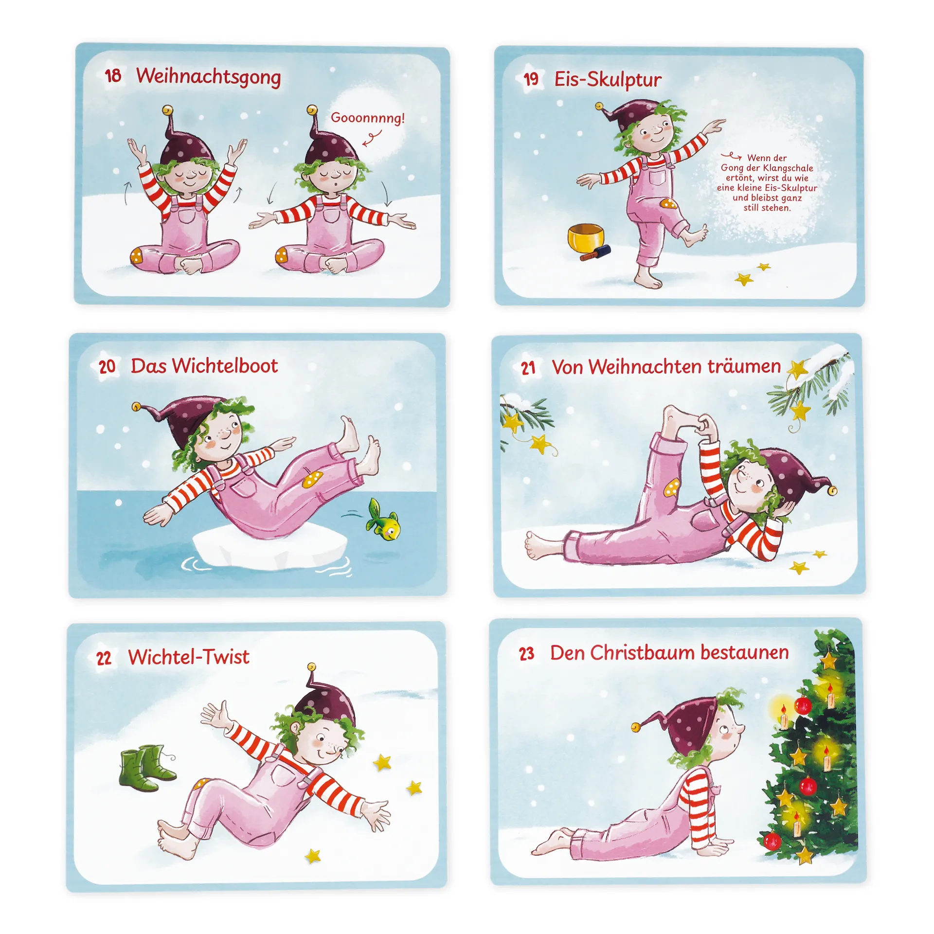 Karten-Set "Wichtel-Yoga Adventskalender", 32 Stück