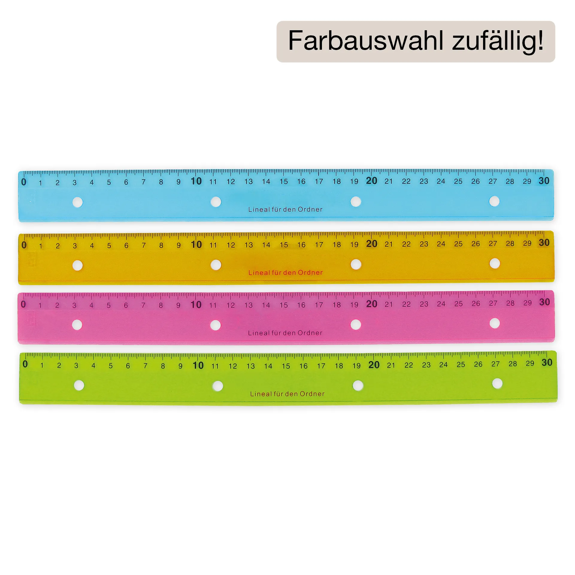 Lineal zum Abheften, 30cm, mit 4fach-Lochung