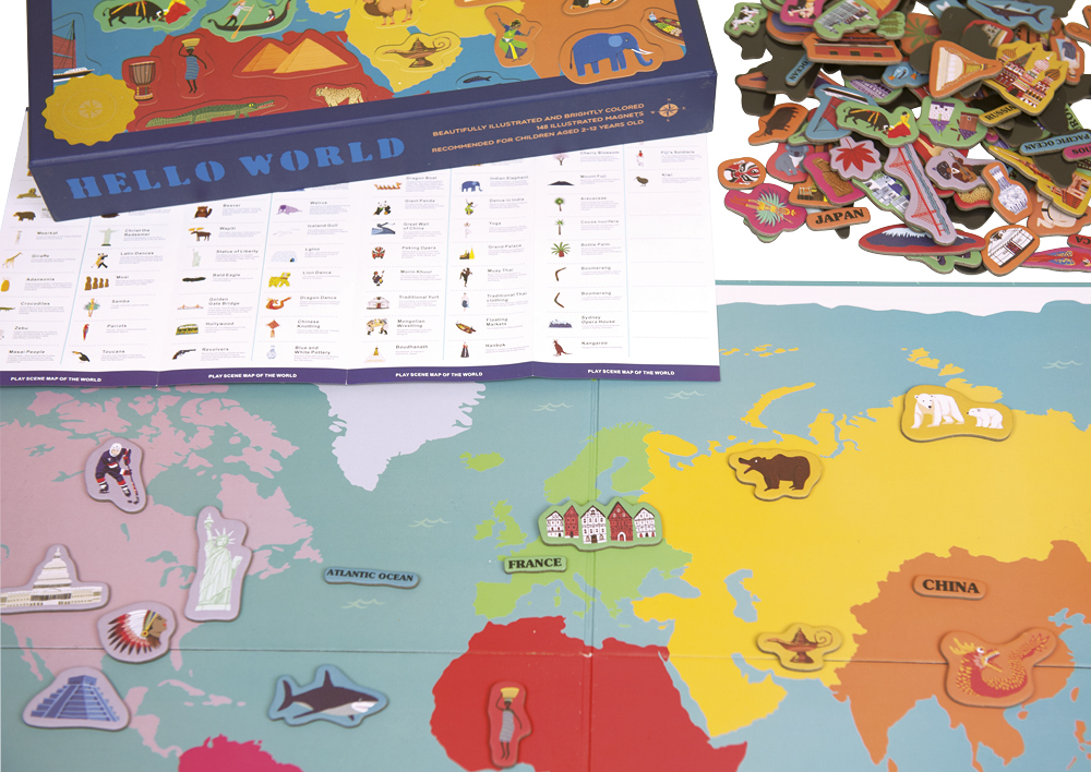 Legespiel "Magnetische Weltkarte", 149-tlg.