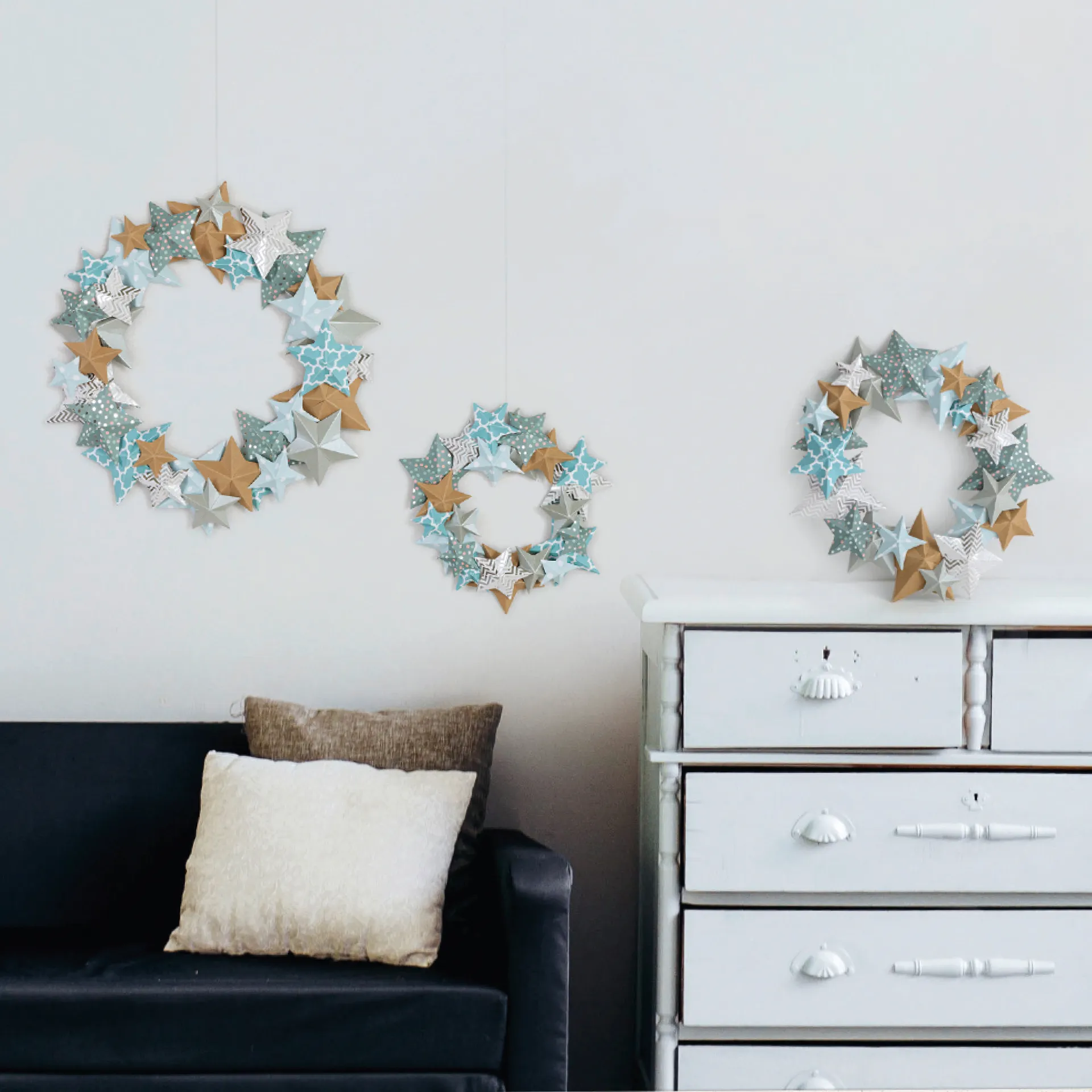 Bastelset "Sternenkranz", 3 Stück