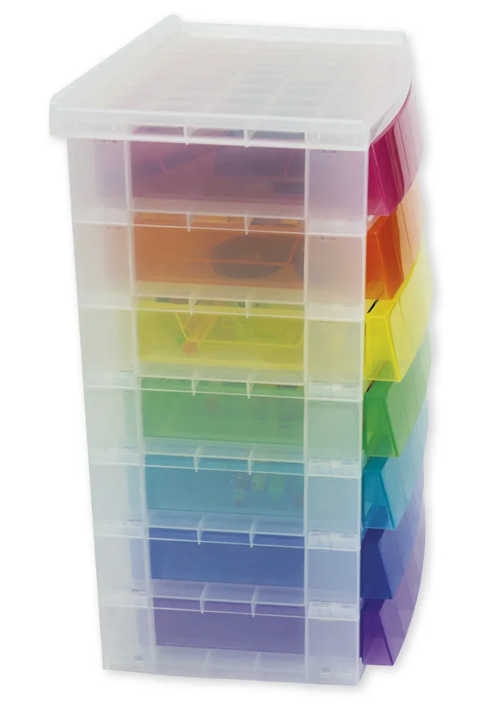 TimeTEX Schubladen-Box "Regenbogen", 7-farbig