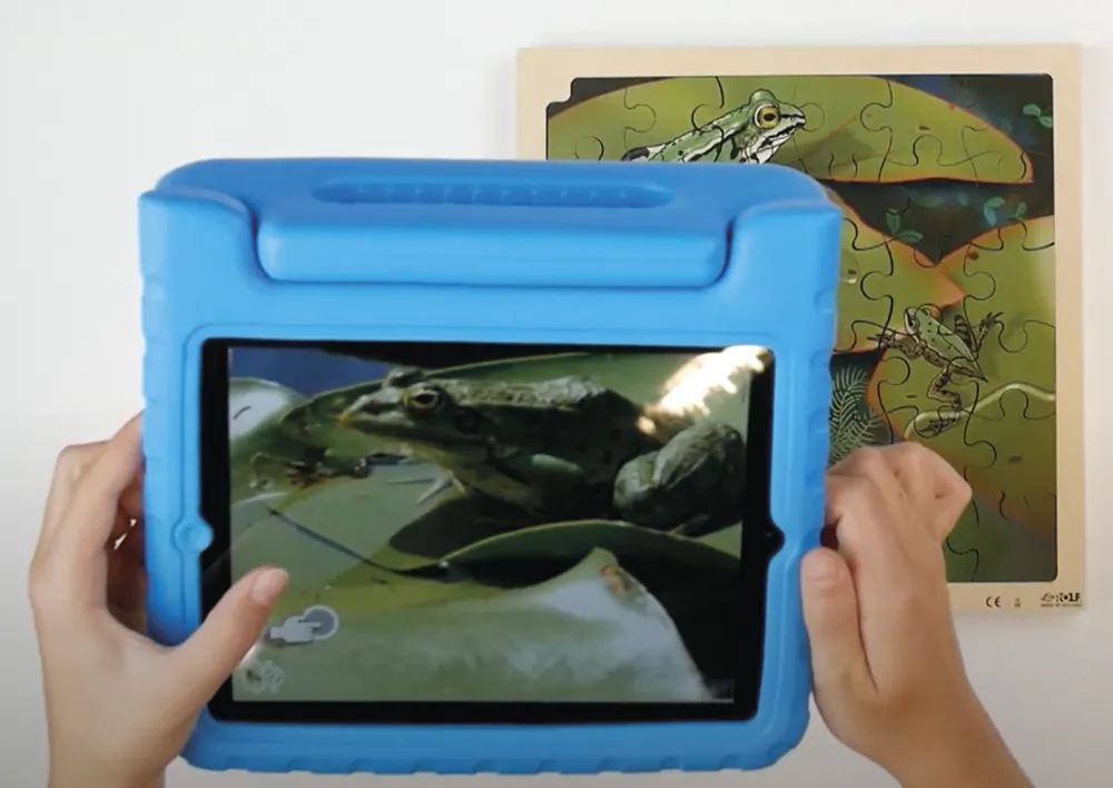 Schichten-Puzzle "Frosch" + gratis APP, 86-tlg.