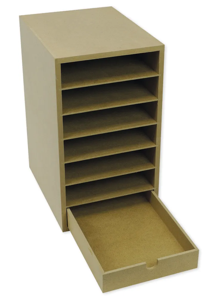 Ablagebox A5 mit 6 Fächer und 1 Schublade