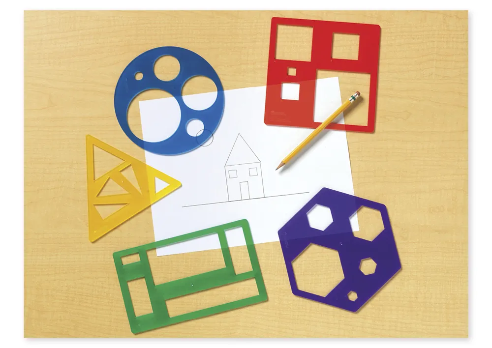 Geometrie-Flächenschablonen, 5 Stück