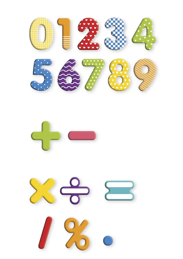 Magnet-Ziffern in Box, ca. 45x45 mm, 90-tlg.