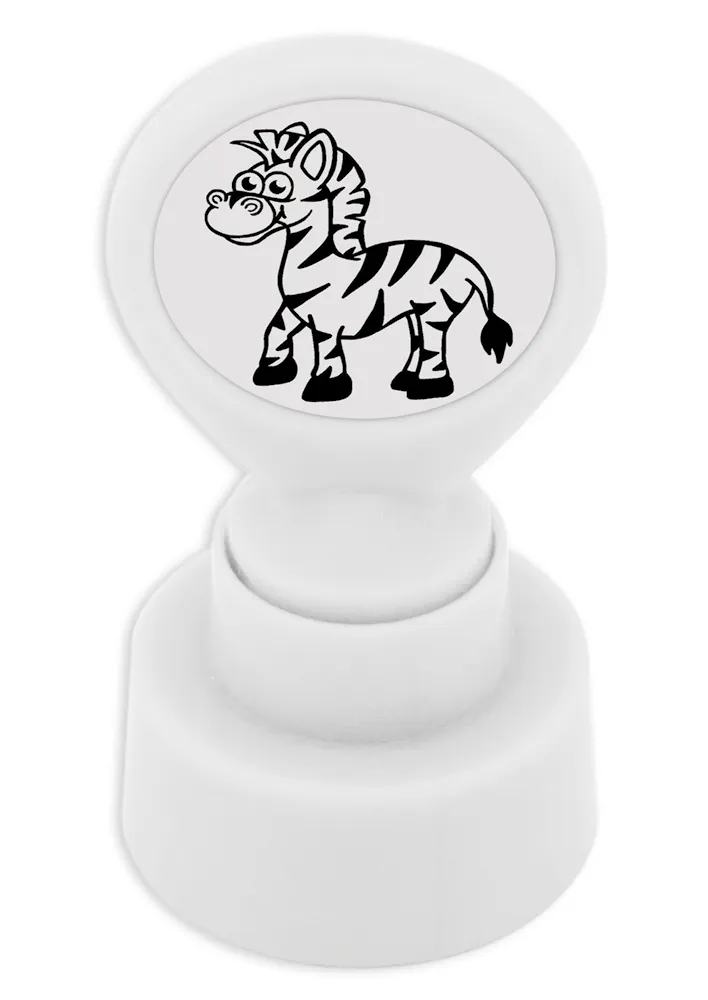 Siebdruck-Stempel "Perpetuum" rund "Zebra"