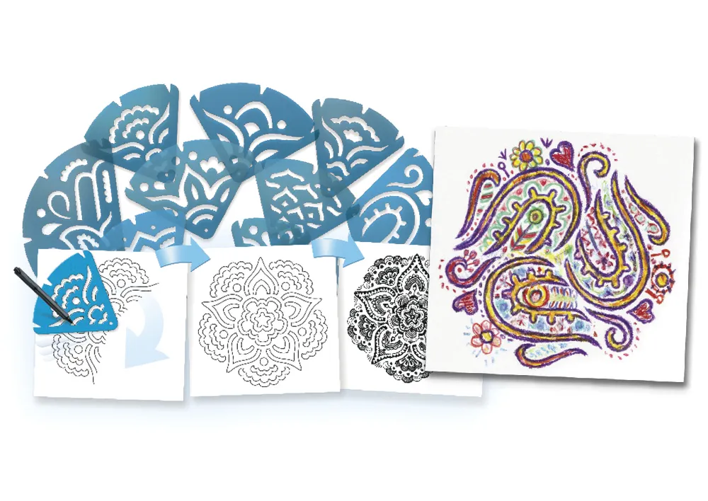 Mandala-Schablonen, 11-tlg.