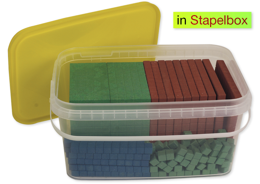 Dienes Grundsortiment Montessori, 121-tlg., RE-Wood, in Stapel-Box "Montessori Premium"