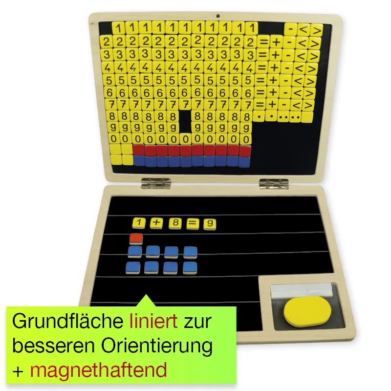 TimeTEX Rechen-Klapp-Computer, 189-tlg., Holz, magnetisch