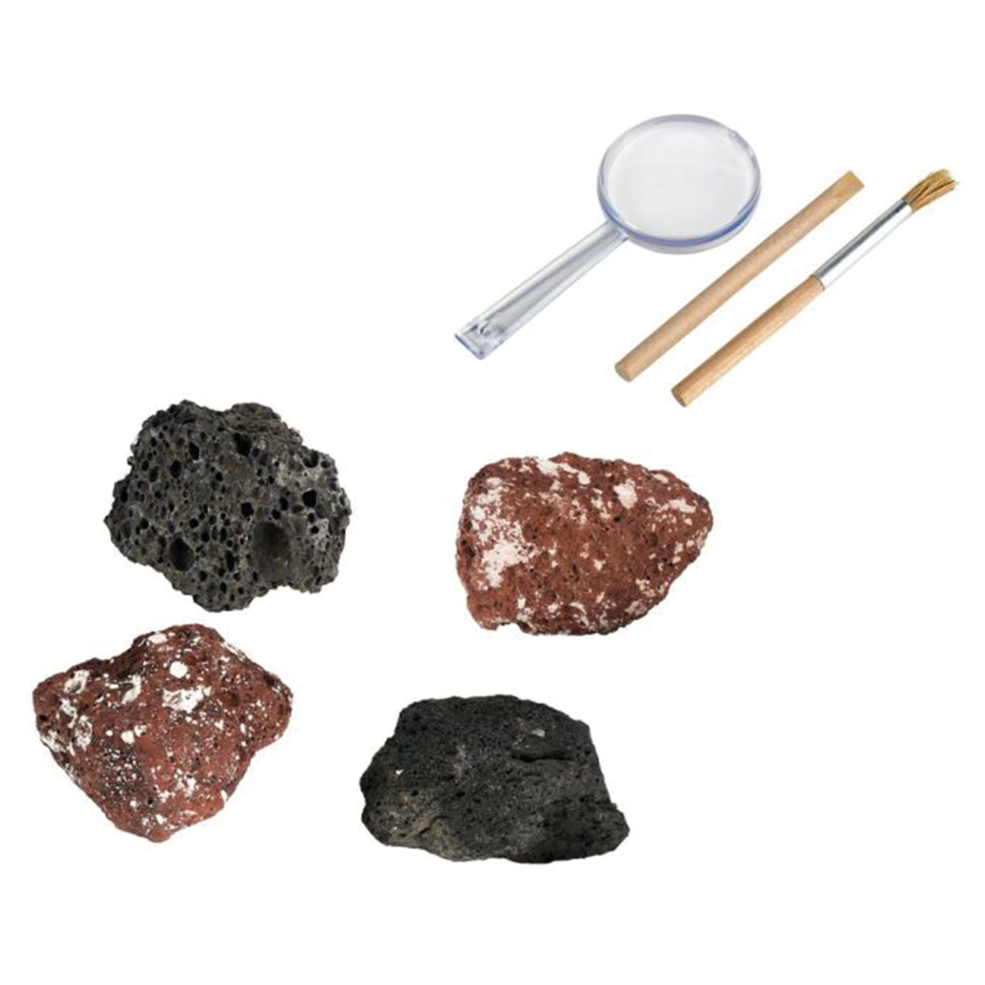 Ausgrabungs-Set Vulkangestein, 8-tlg.