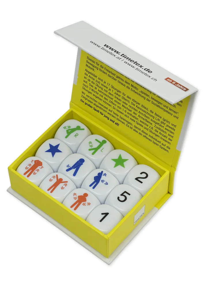 Würfel-Set „Bewegung“ 12-tlg., 20 mm in Box