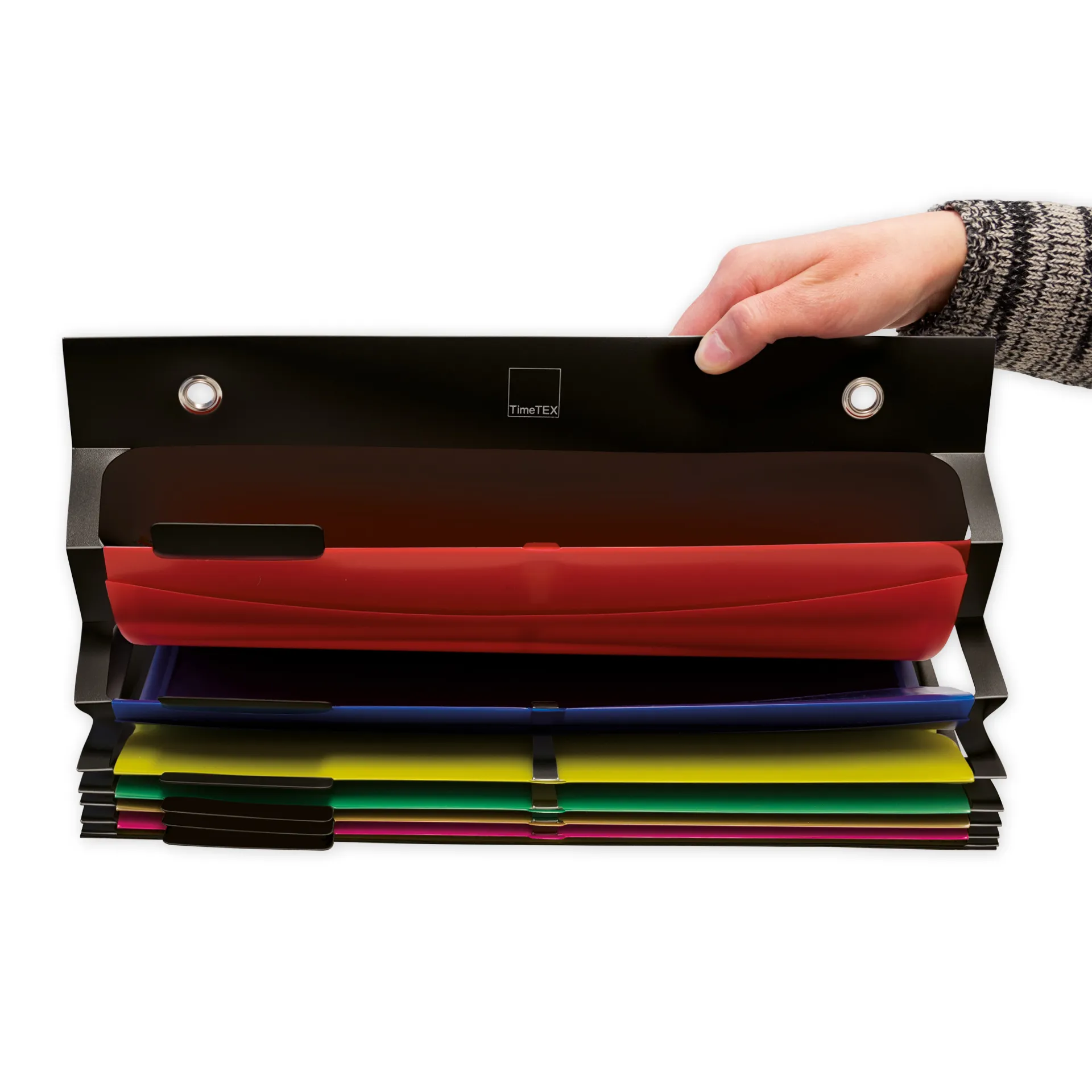 Hänge-Orga-Mappe für A4, 6 Fächer, schwarz