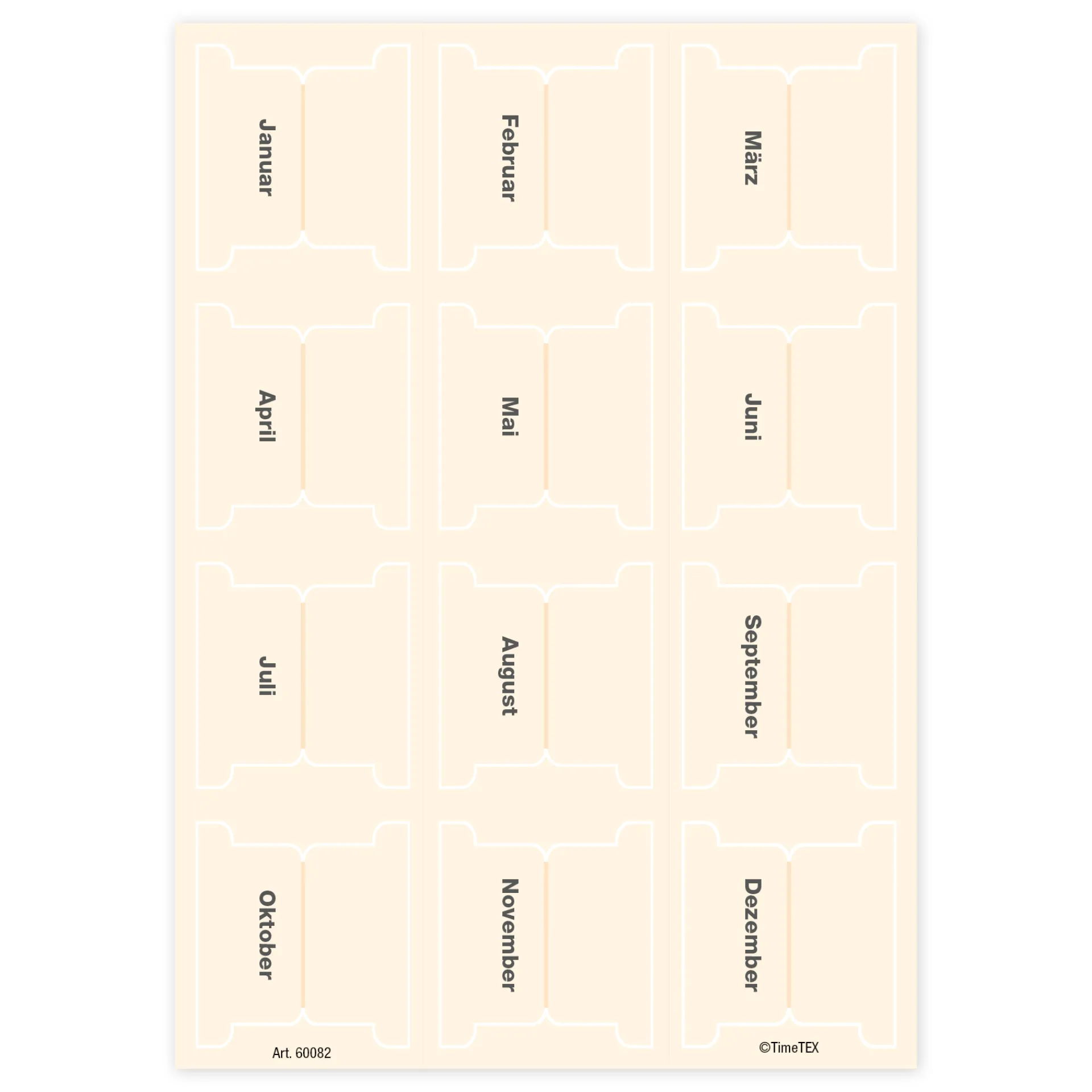 TimeTEX Register-Taben XL 23-tlg., selbstklebend, aus Karton-Papier