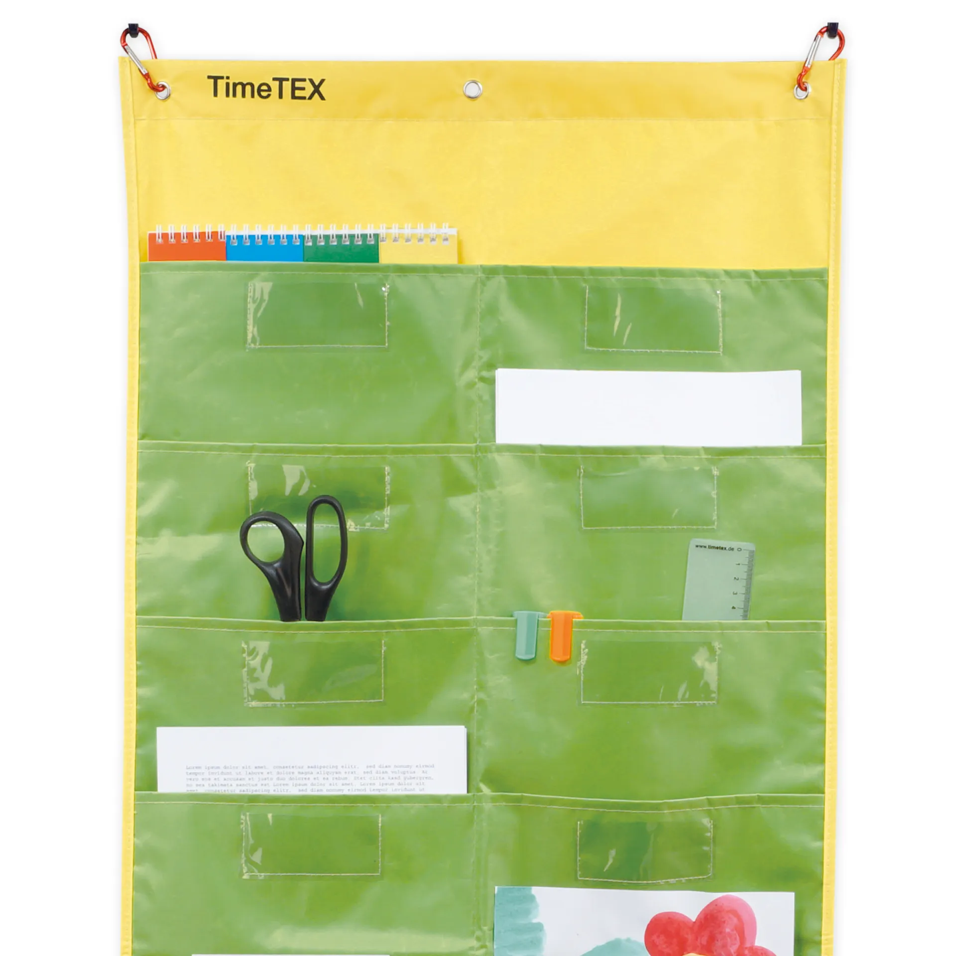 TimeTEX Materialtaschen-Station "greenline", mit 16 Einsteck-Taschen, 124x50 cm