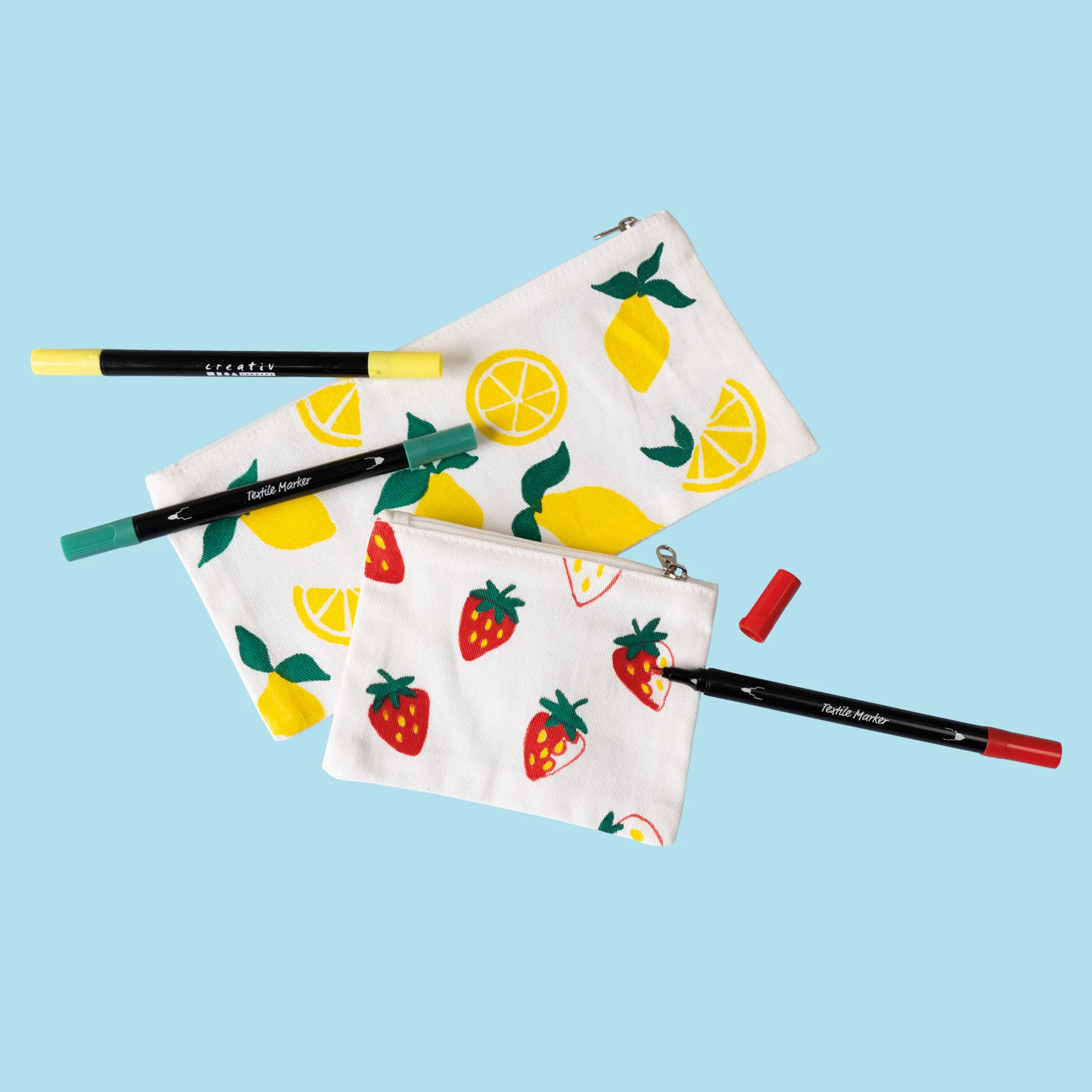 Textil-Malstifte mit Doppelspitze, 20-tlg.